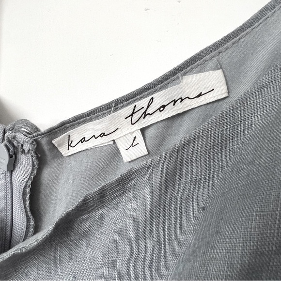 Kara Thoms Bellflower Dress in Chambray Linen- Size L - Picture 14 of 16